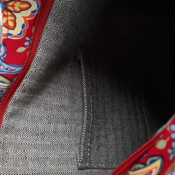 Crossbody Purse Bag Tote Red Blue Green Paisley Lightweight Cotton - Picture 5 of 9